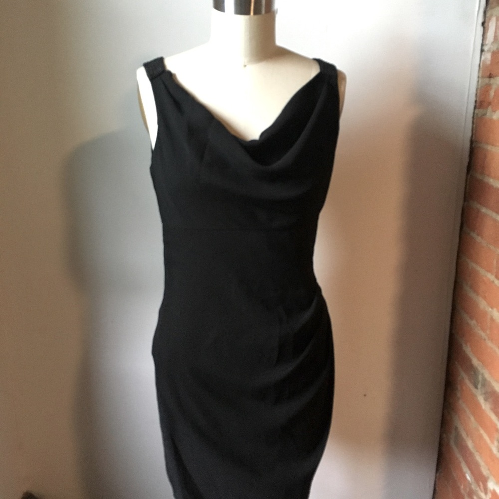 Ralph Lauren evening dress, beaded straps, cowl neck, lined, size 8, never worn